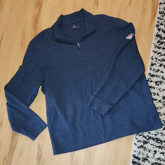 Vineyard Vines NFL Logo Quarter Zip Shep Sweater Pullover - Picture 1 of 5